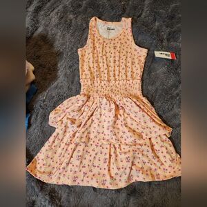 Kid's Dream Orange Peplum Sundress Sleeveless